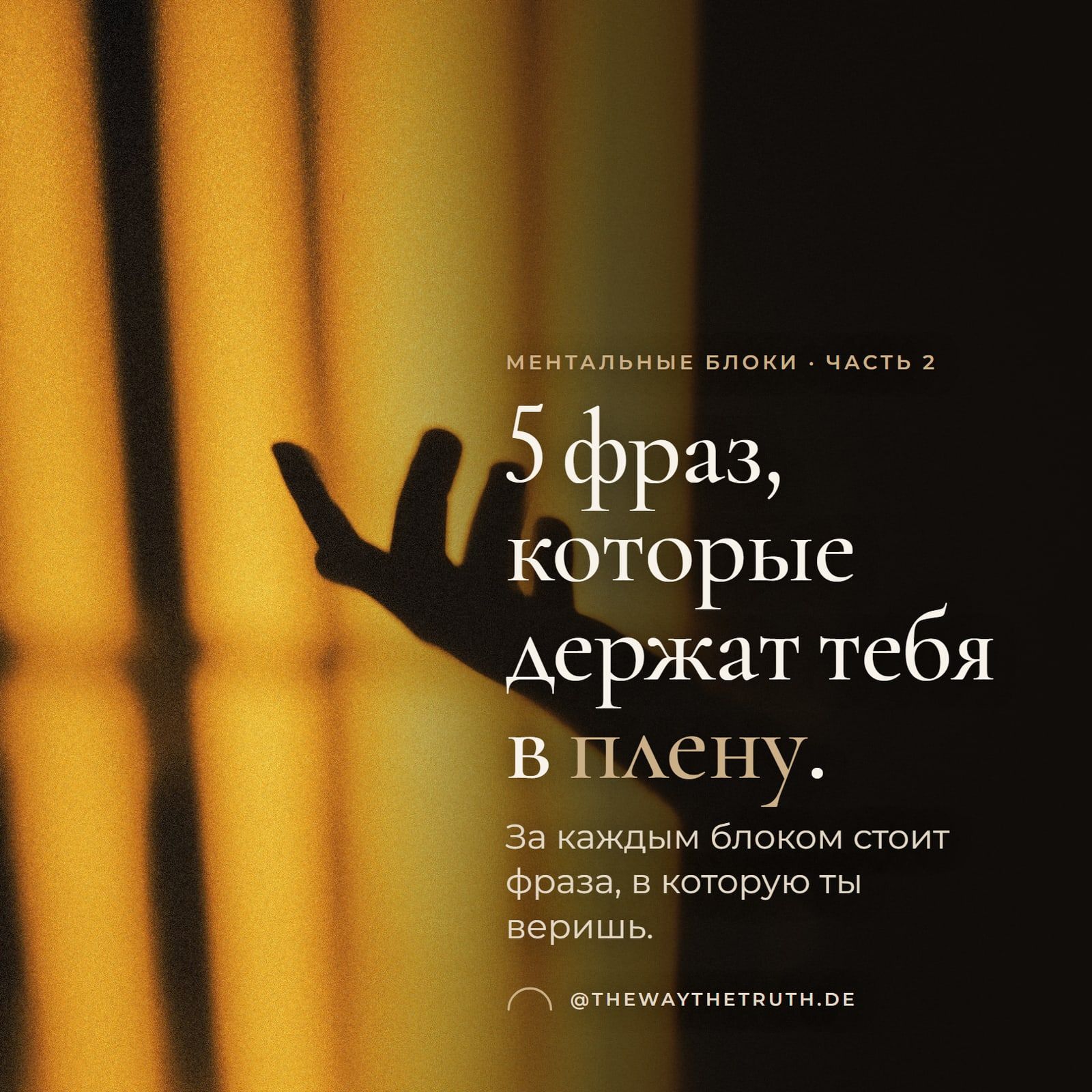 Обложка: 5 фраз, которые держат тебя в плену. За каждым блоком стоит фраза, в которую ты веришь.